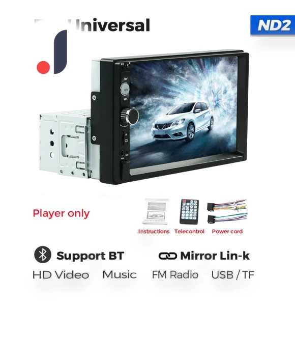 1Din Car Radio with 7-inch HD Touchscreen — Stereo Receivers, Auto Launcher