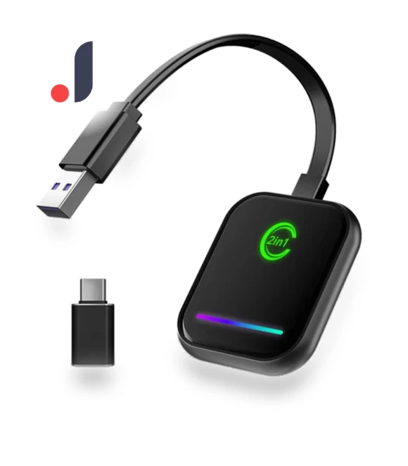 2 in 1 Wireless CarPlay BT5.0 Smart Box WiFi Android Auto Dongle — USB, Auto Accessories Home