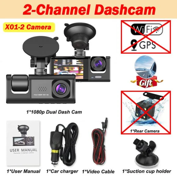 3-channel car DVR WIFI Dash Cam — Dashboard Cameras, Auto Accessories Home