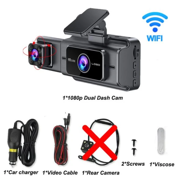 3-Channel WIFI Car Dash Camera — Dashboard Cameras, Auto Accessories Home
