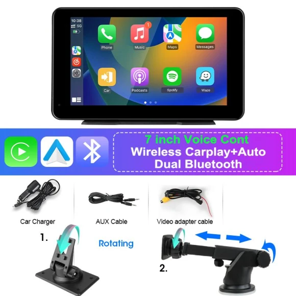 7-inch CarPlay Android Auto Car Radio Multimedia Video Player — Stereo Receivers, Auto Accessories Home