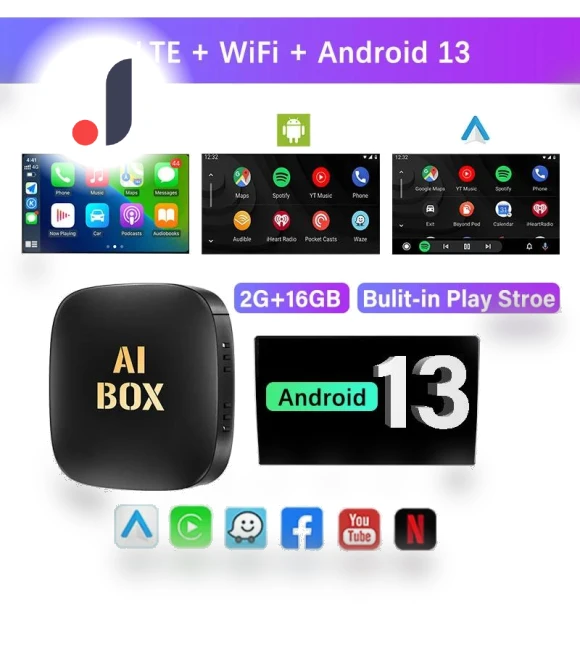 Android 13 Ai Box for Wireless Carplay Android Auto Adapter — Car Installation Essentials, Auto Launcher