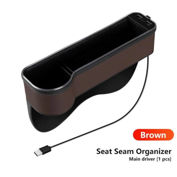 Car Gap Storage Box with RGB and USB Smart Fast Charger — Car Essentials, Auto Launcher