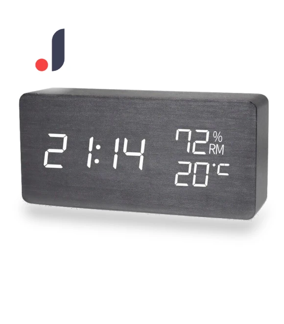 Digital LED Wooden Alarm Clock — Clocks, Motivational Running