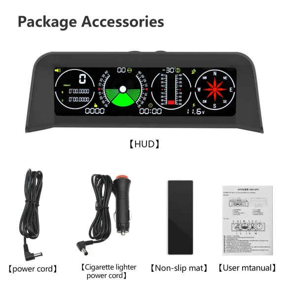 GPS Speedometer with Inclinometer and Compass HUD — Location Tracking Devices, Auto Launcher