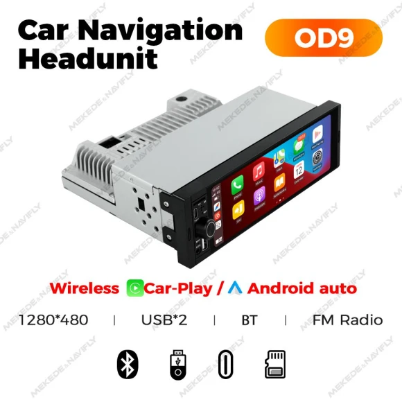 MP5 Player with Wireless CarPlay and Android Auto — Stereo Receivers, Auto Launcher