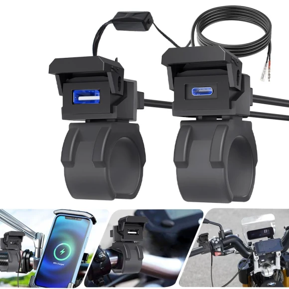 Multifunctional USB Type C Port Socket Phone Charging Motorcycle Battery Charger — Chargers, JOHO
