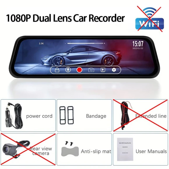 Rear View Mirror Dash Cam — Rearview Cameras for Cars, Auto Accessories Home