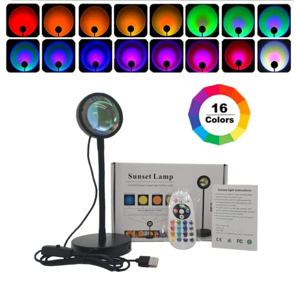 Smart Bluetooth Night Light Rainbow Sunset Projector Lamp — Night Lights, Supermarket GO
