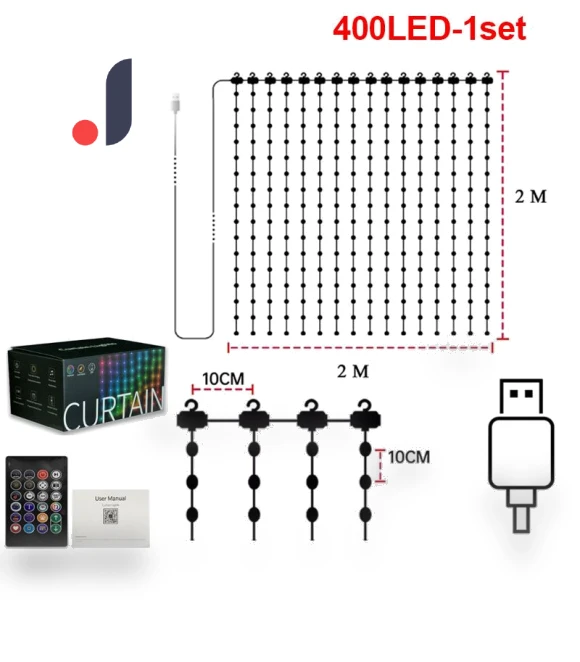 Smart LED Curtain Lights — String Lights, Auto Accessories Home