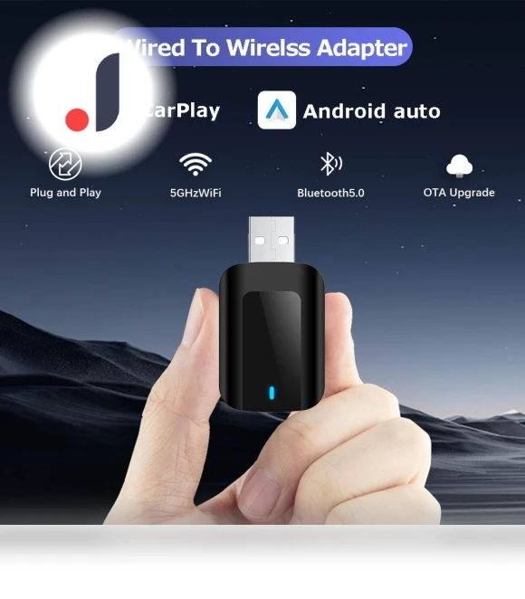 Wireless CarPlay 2-in-1 Android Auto Adapter — Stereo Receivers, Auto Launcher