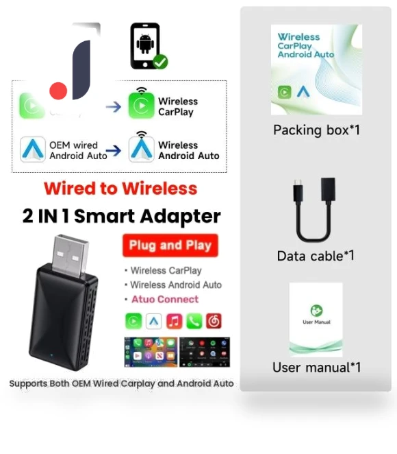 Wireless CarPlay Android Auto Adapter — Phone Accessories, Auto Accessories Home