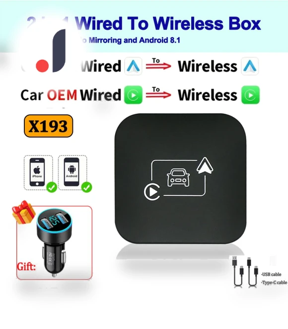 4 in 1 Carplay Box Android Auto Wireless Adapter — Stereo Receivers, Auto Accessories Home
