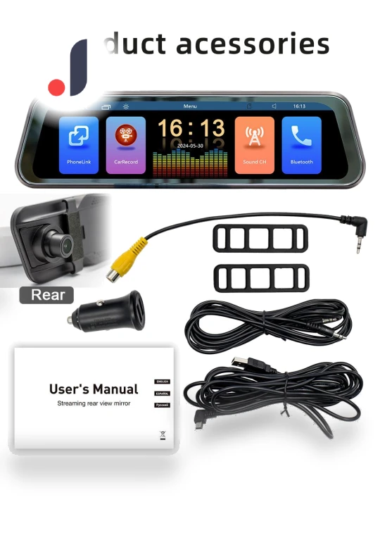 9.36-inch 2.5D Rearview Mirror with Touch Screen — Interior Mirrors, Auto Launcher