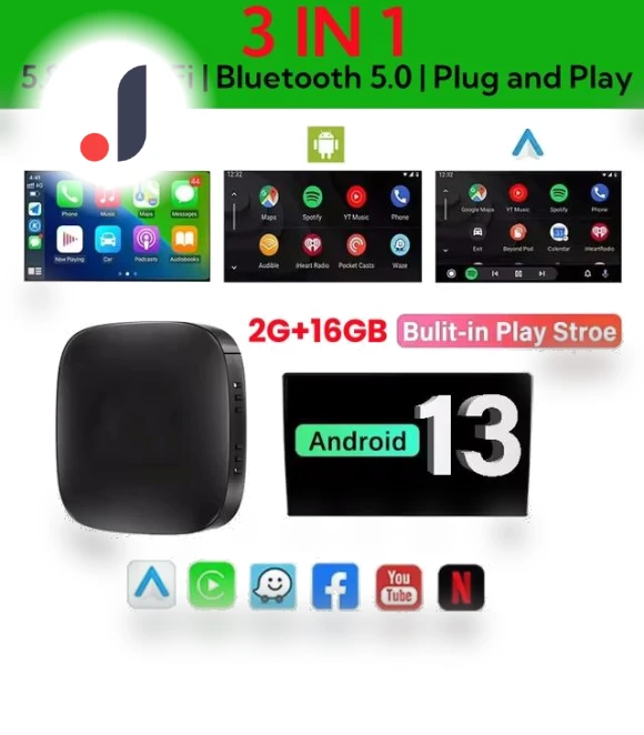 Android 13 AI Box Wireless Adapter — Car Installation Essentials, Auto Accessories Home
