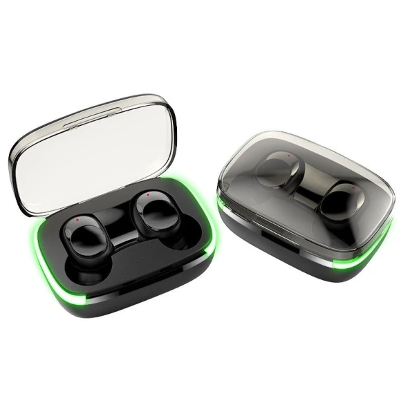 Bluetooth Earbuds with LED Lighting — In-Ear Headphones, QUEED