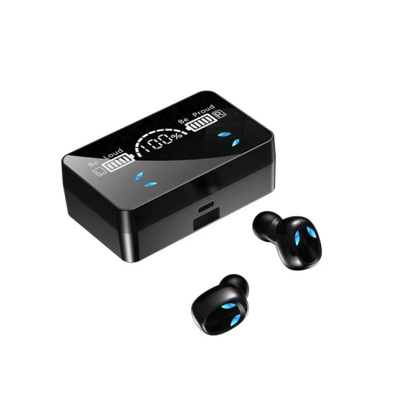 Mirror Digital Display Touch Wireless Bluetooth Earbuds — Audio Gear, ZHENDUO