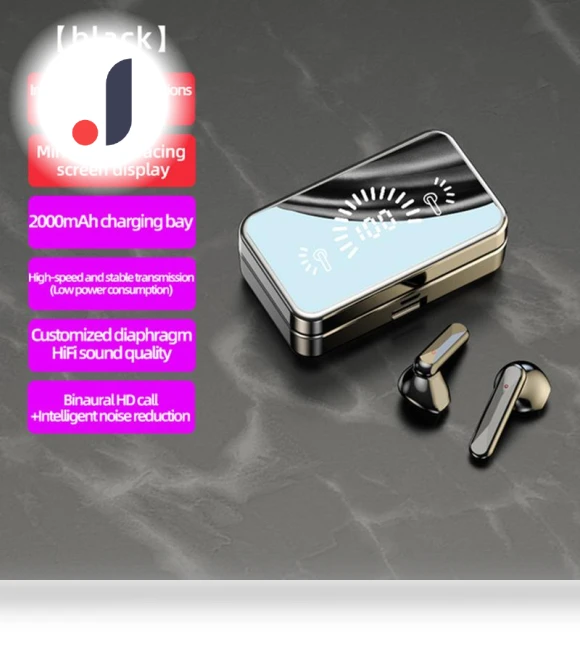 Mirror LED Display Bluetooth 5.1 Earbuds — In-Ear Headphones, ZHENDUO