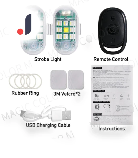 Wireless LED Strobe Warning Light — Vehicle Safety Signals, Cars Auto Home