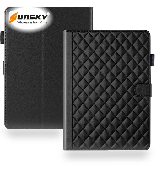Rhombus Lattice Leather Smart Tablet Case for iPad 10.2/10.5 — Keyboard Cases