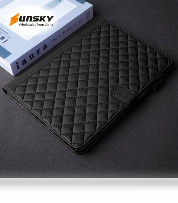 Rhombus Lattice Leather Smart Tablet Case for iPad 10.2/10.5 — Keyboard Cases