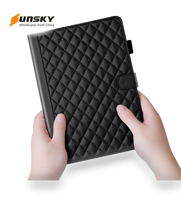 Rhombus Lattice Leather Smart Tablet Case for iPad Pro 11 2024 — Keyboard Cases