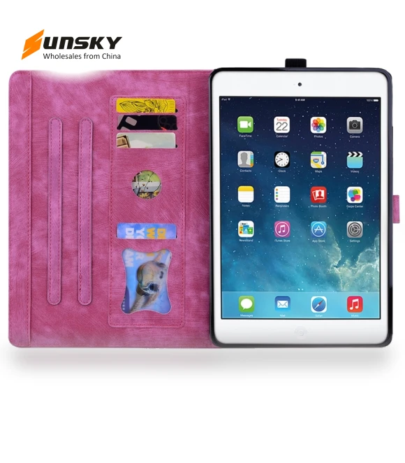 Cartoon Sakura Cat Embossed Smart Leather Tablet Case — Cases