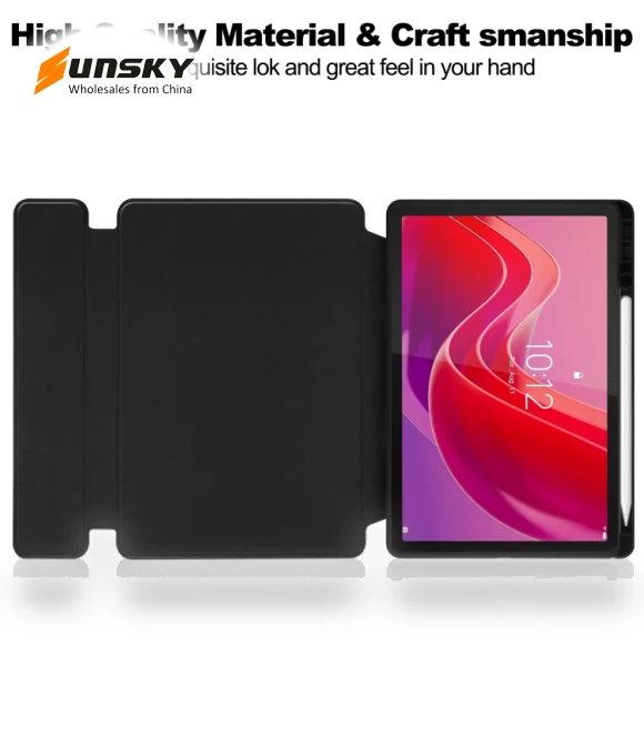 360 Rotation Transparent Smart Leather Case with Keyboard for Tablets — Keyboard Cases, Lenovo