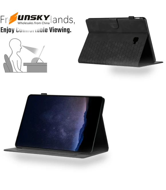 Honeycomb Embossed Leather Smart Tablet Case for Samsung Galaxy Tab A 10.1 2016 — Keyboard Cases, Samsung