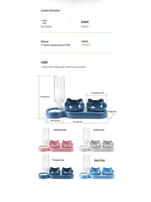 Anti Knockover Bowl with Auto-Fill and Cervical Protection — Automatic Feeders, AI Supermarket