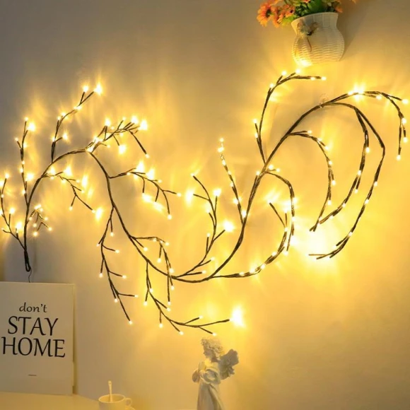 LED Rattan Vine Garland — String Lights, AI Supermarket