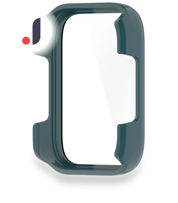 PC Case with Tempered Glass, Smart Watch G V9 Screen, Protective Case with Scratch Green — Screen Protectors, Happy Electronic King