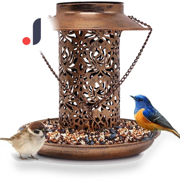 Solar-Powered Dual-Use Bird Feeder with Decorative Lawn Lighting — Backyard Birding, AI Supermarket