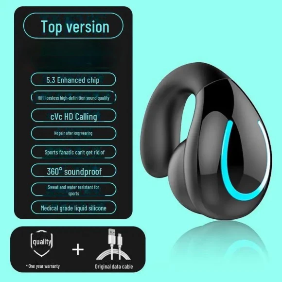 Wireless Bluetooth Headset with Bone Conduction — Over-Ear Headphones, AI Supermarket