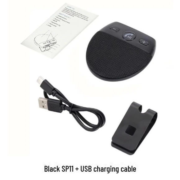 Bluetooth Car Kit with HD Voice and Sun Visor Speaker — Wireless Car Connectivity, AI Supermarket