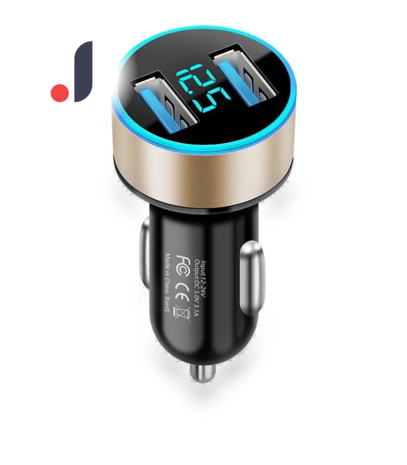 Smart Car Charger with Dual USB Ports and LED Lighting — Vehicle Power Solutions, Smarter than future