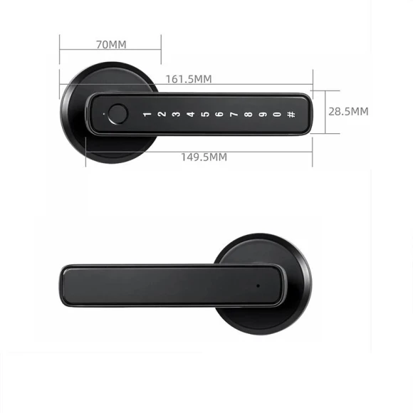 Smart Fingerprint Door Lock Handle — Smart Home Security, DC-HOME Textile