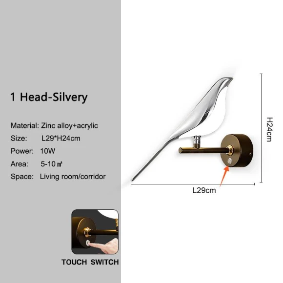 Wall Light with Touch Switch — Standing Lights, Chic Home