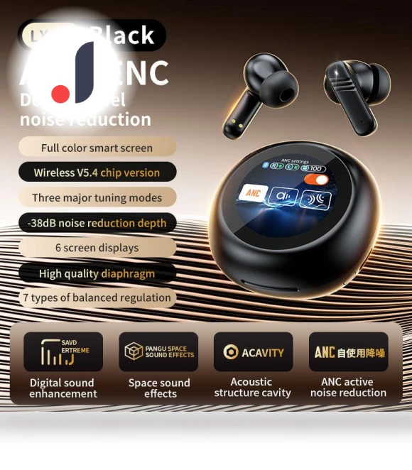 Wireless Smart Headphones with ANC Noise Cancellation — Over-Ear Headphones, Along Choice