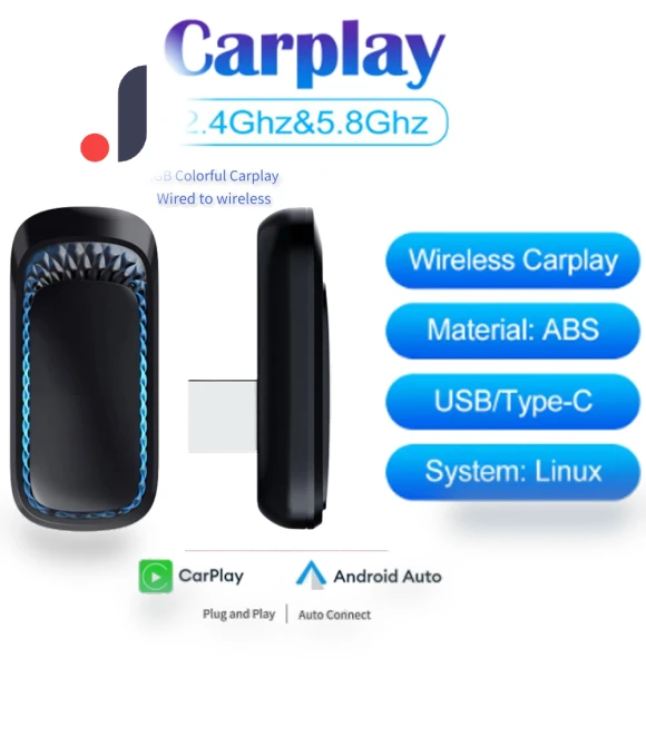 2-in-1 Color Car AI Box Mini for Carplay and Android Auto — Stereo Receivers, Rustic Elegance House