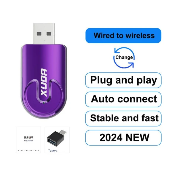 2-in-1 Wireless CarPlay Adapter — Stereo Receivers, Timeless Home