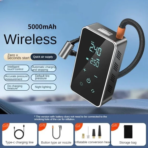 Mini Wireless Touch Screen Air Pump — Tire Inflation Solutions, Timeless Home