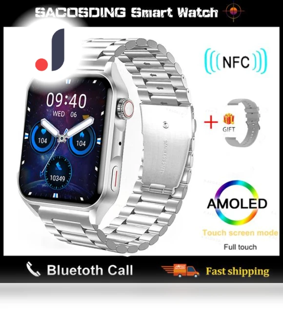 NFC Bluetooth Call Smartwatch with AMOLED HD Screen — Smartwatches, Tiktop2