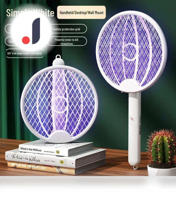 Smart Foldable Electric Fly Swatter with Vertical Rotation and Photocatalytic Mosquito Trap Lamp — Fly Swatters, StrideBox
