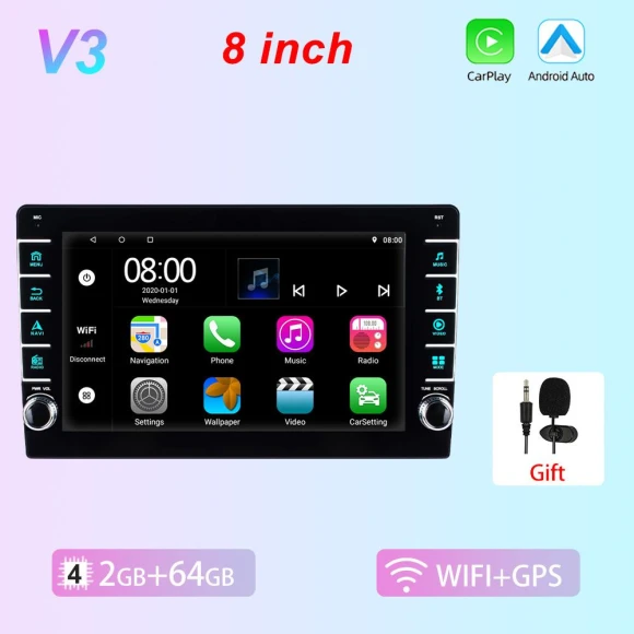 Universal 8-inch Android Multimedia Player with Touch Screen — Stereo Receivers, Reakosound