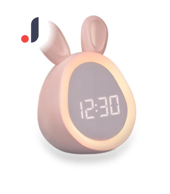 Cute Rabbit Alarm Clock with Night Light — Clocks, DC-HOME Textile