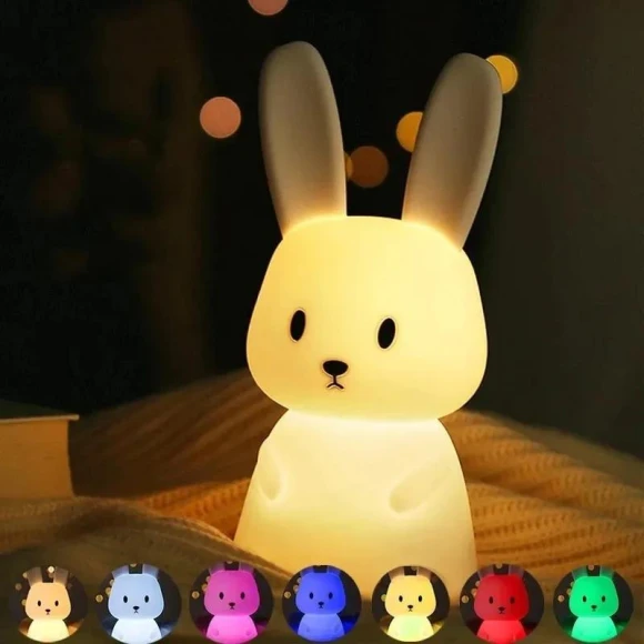 LED Night Light with Silicone Rabbit — Lamps & Shades, DC-HOME Textile