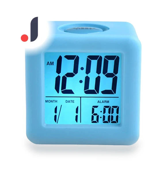 Square Silicone Alarm Clock with LCD Display — Alarms & Clocks, DC-HOME Textile