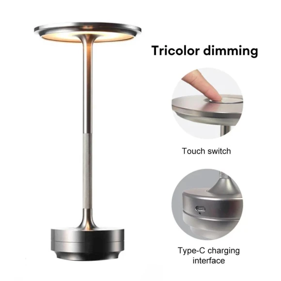 Wireless LED Desk Lamp with Charging — Study & Desk Lighting, DC-HOME Textile
