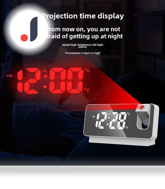 Smart Multifunctional LED Projection Alarm Clock — Alarms & Clocks, VividTrove